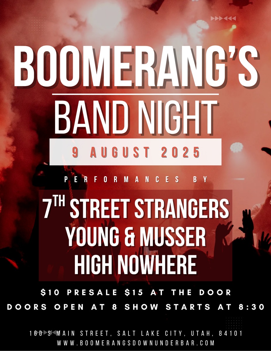 🎸 Boomerang’s Band Night – August 9th! 🎸 event photo